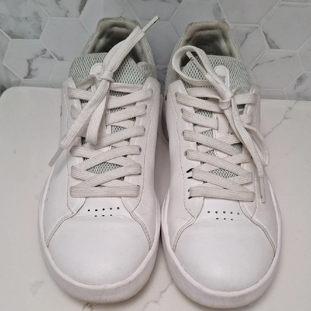 On Running The Roger Advantage White Leather Trainer Running Shoes Womens Size 7 - Picture 2 of 15